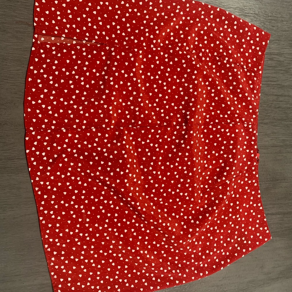 Red Hearted Slit Skirt